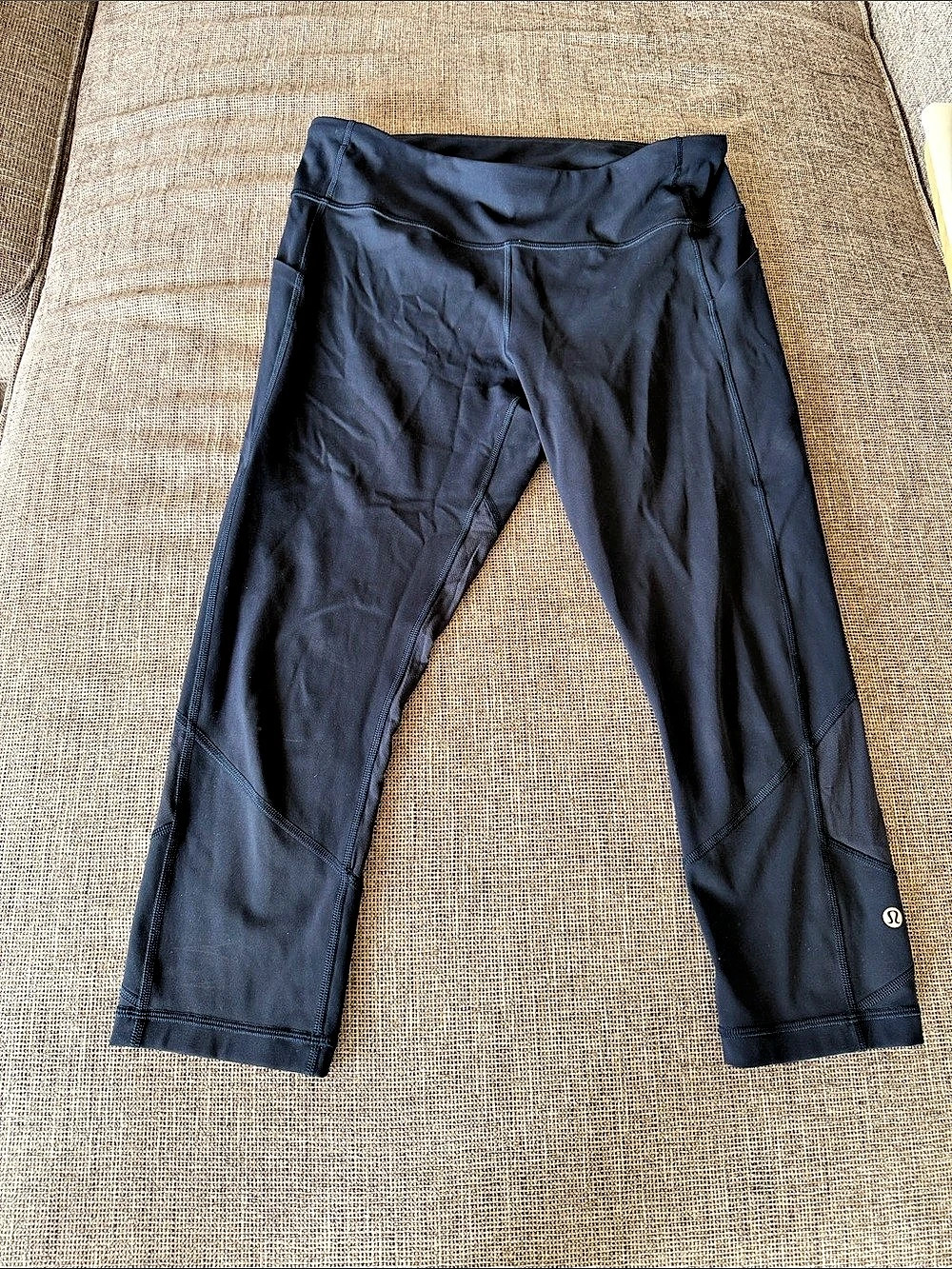 lululemon Pace Rival Crop *22" Black Leggings Size 10